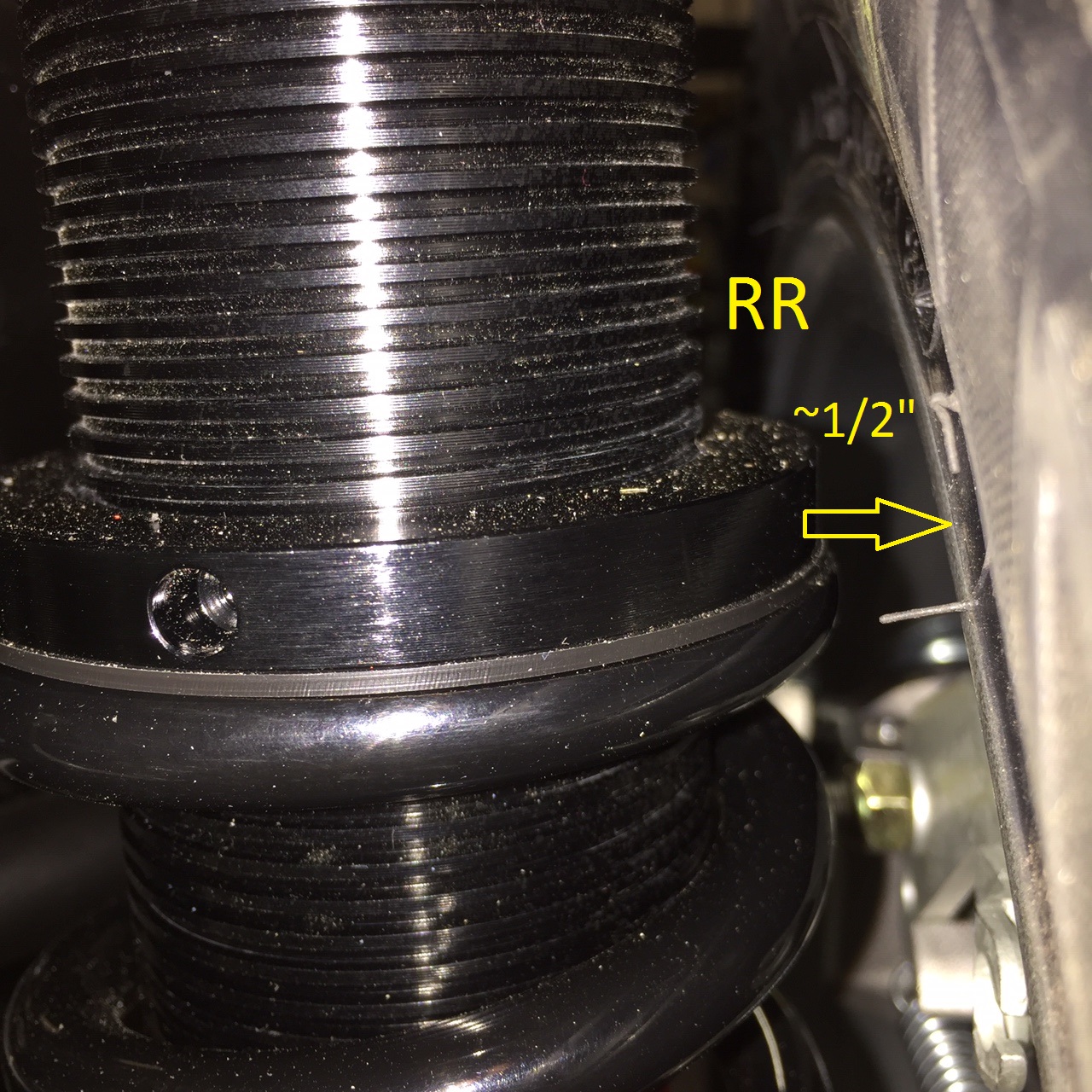 RR dist shock to tire