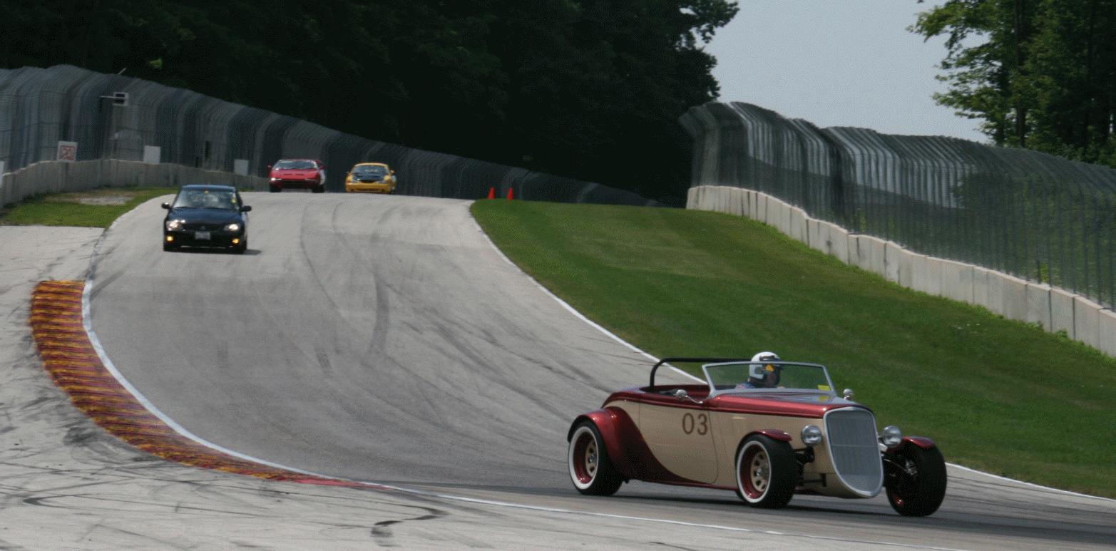 #007 Heading for the Apex at Turn 5 Road America. (Northwoods Shelby Club, 2012)