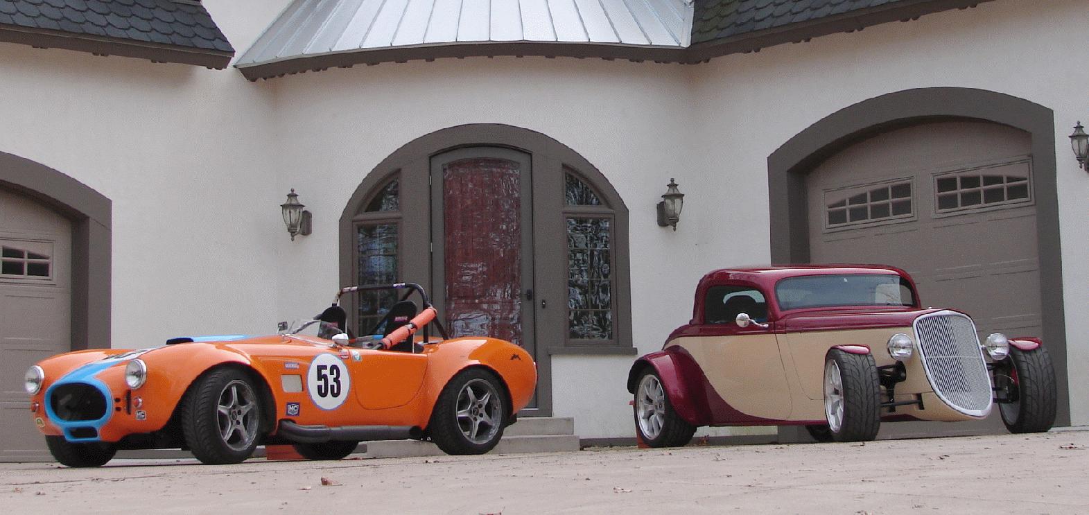 The FFR Cousins - 65 Roadster owned since 2003 and the '33 Hot Rod