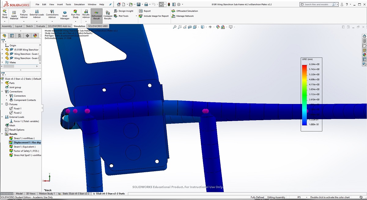 818JSR Stanchion v6.3 wStanchion v2.2 Displacement Arms Detail 7th FEA study  1a