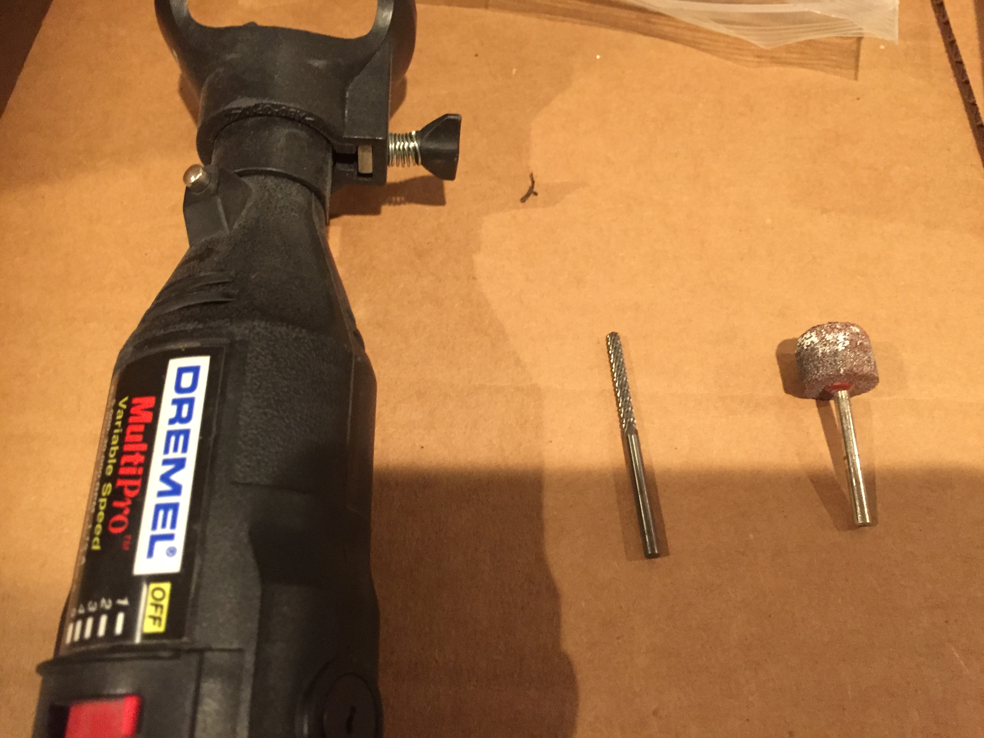 Dremel & Bits used to trim.