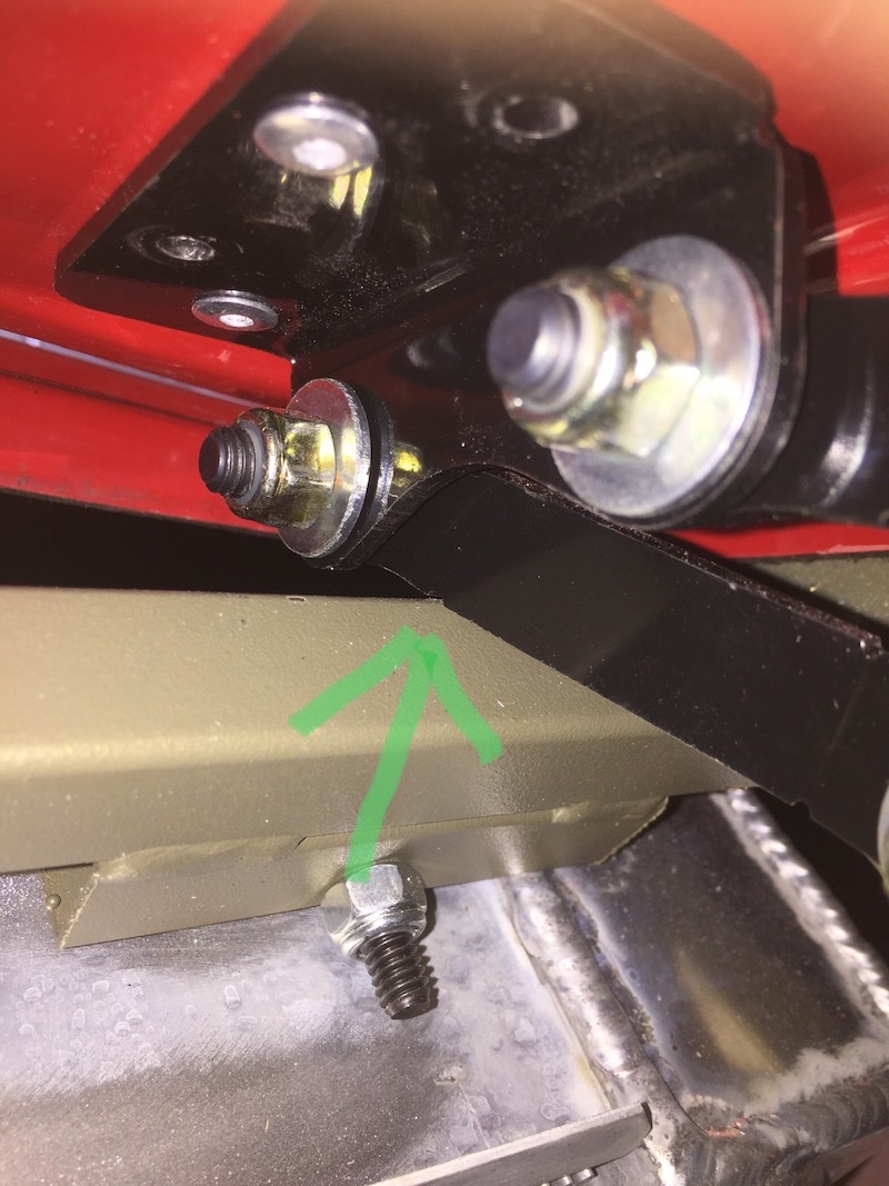 Hood hinge to chasis