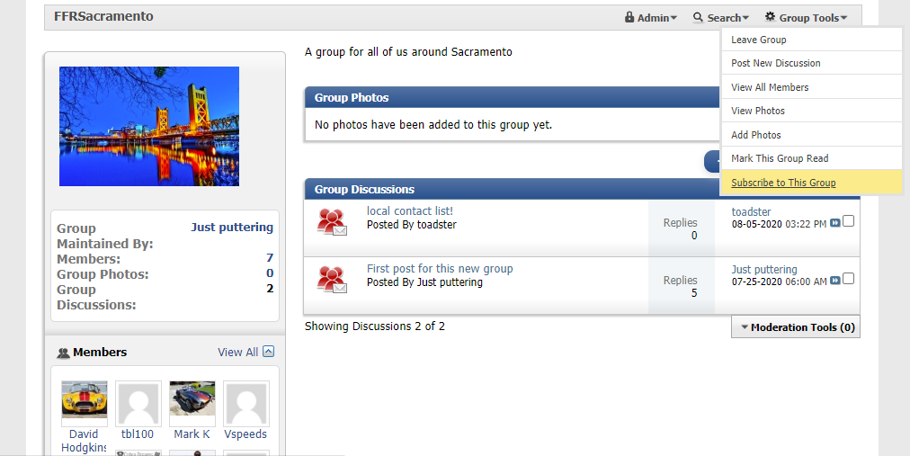 Subscribe to group