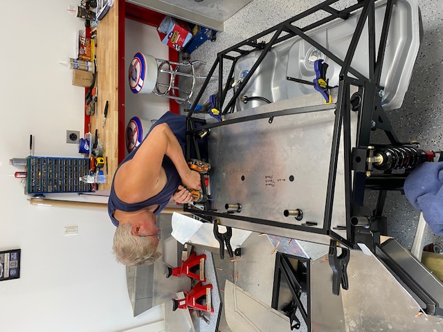 Steve helping with upper trunk floor