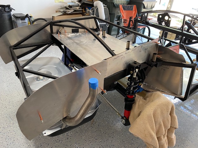 PS trunk side aluminum drilled and set in place