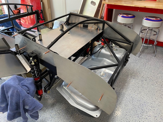 DS trunk side aluminum drilled and set in place
