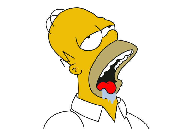 drooling homer simpson vector character 800x566