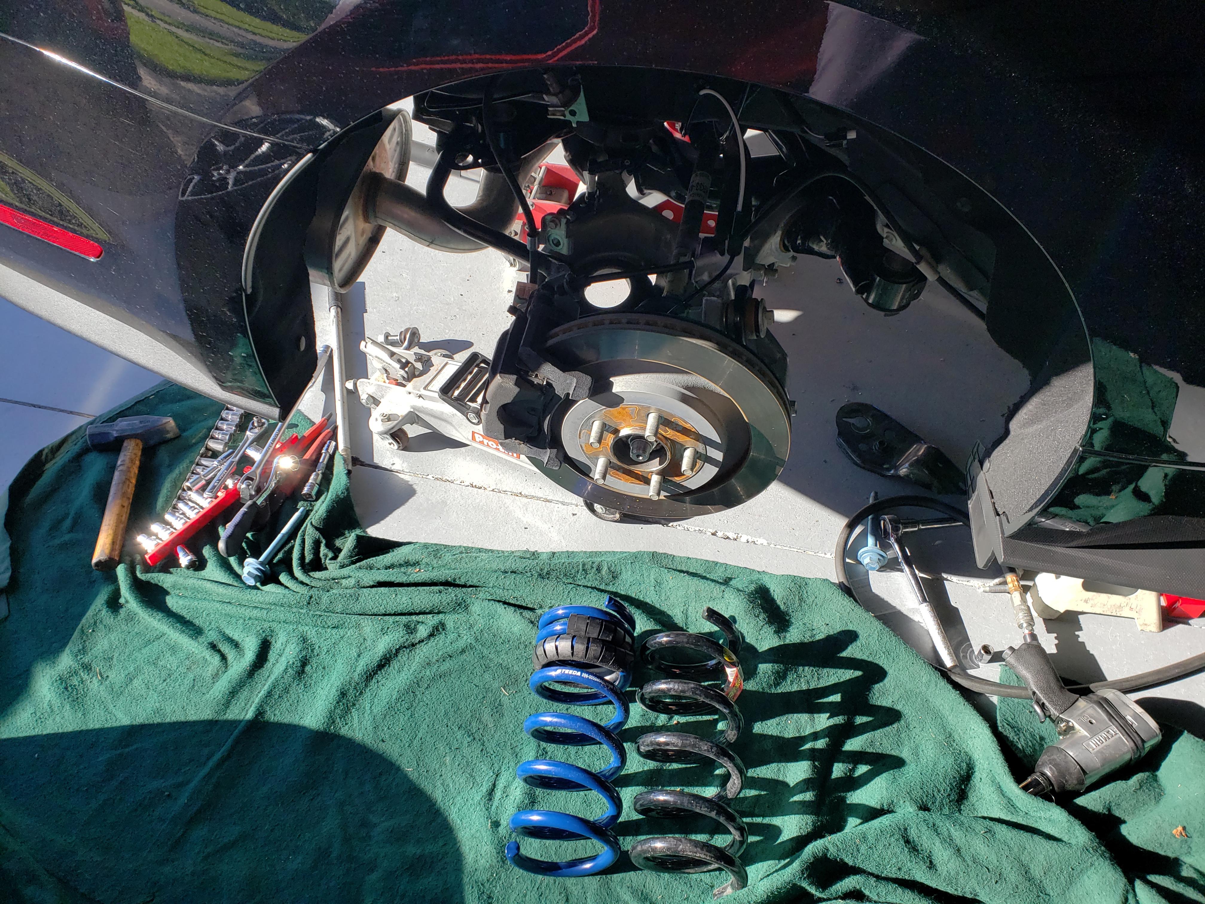 Rear suspension disassembled