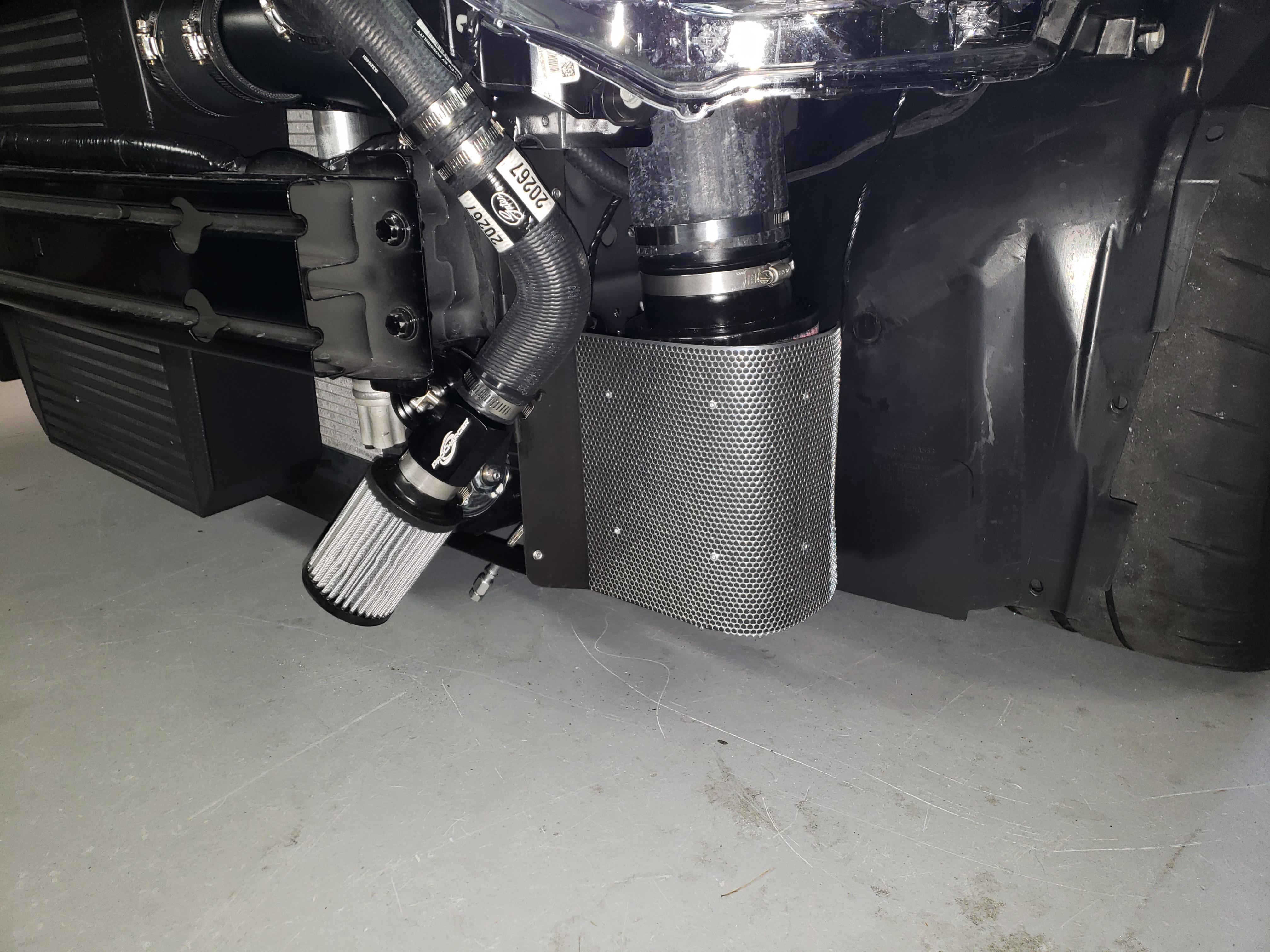 Installed air filter shield