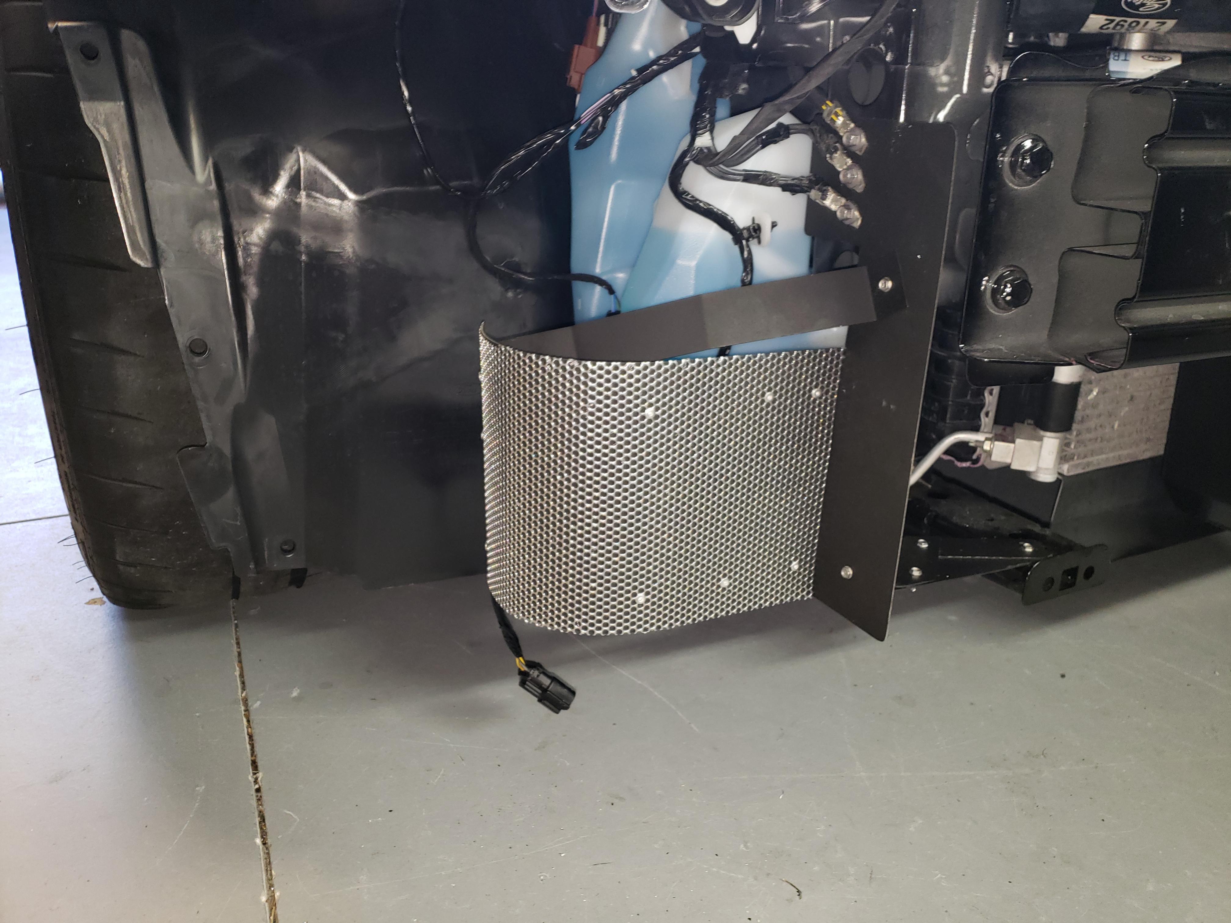 Installed windshield washer shileld