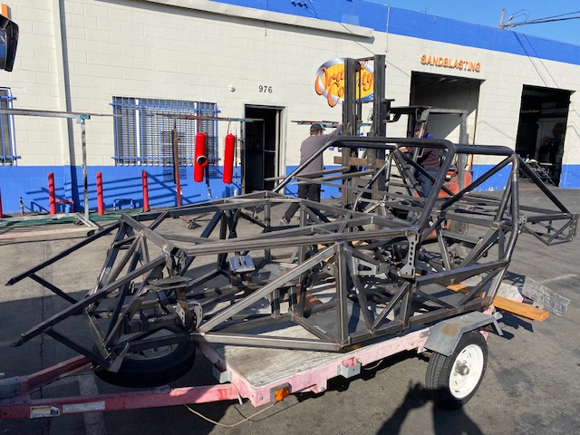 frame at powdercoat shop