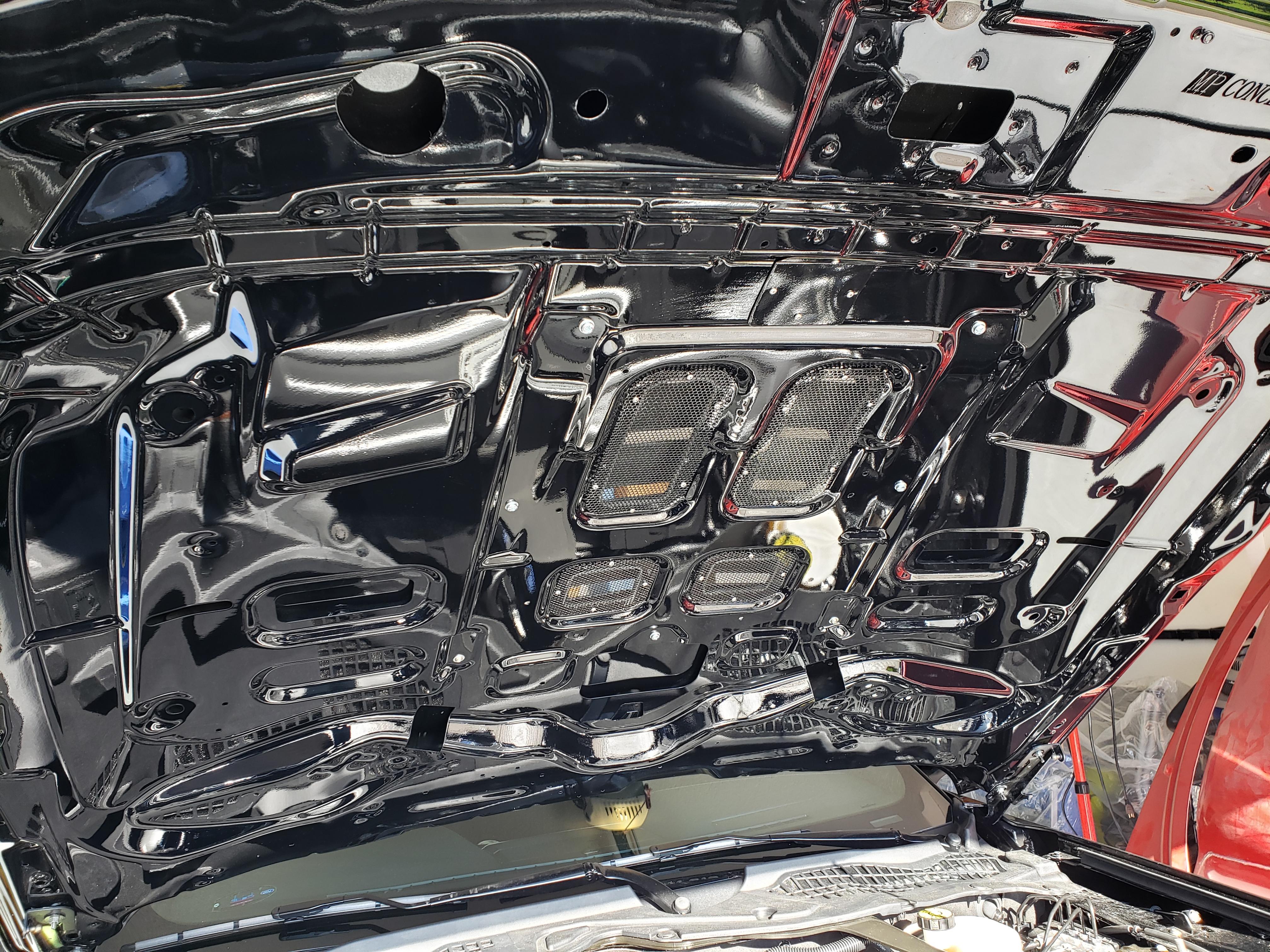 Painted hood underside