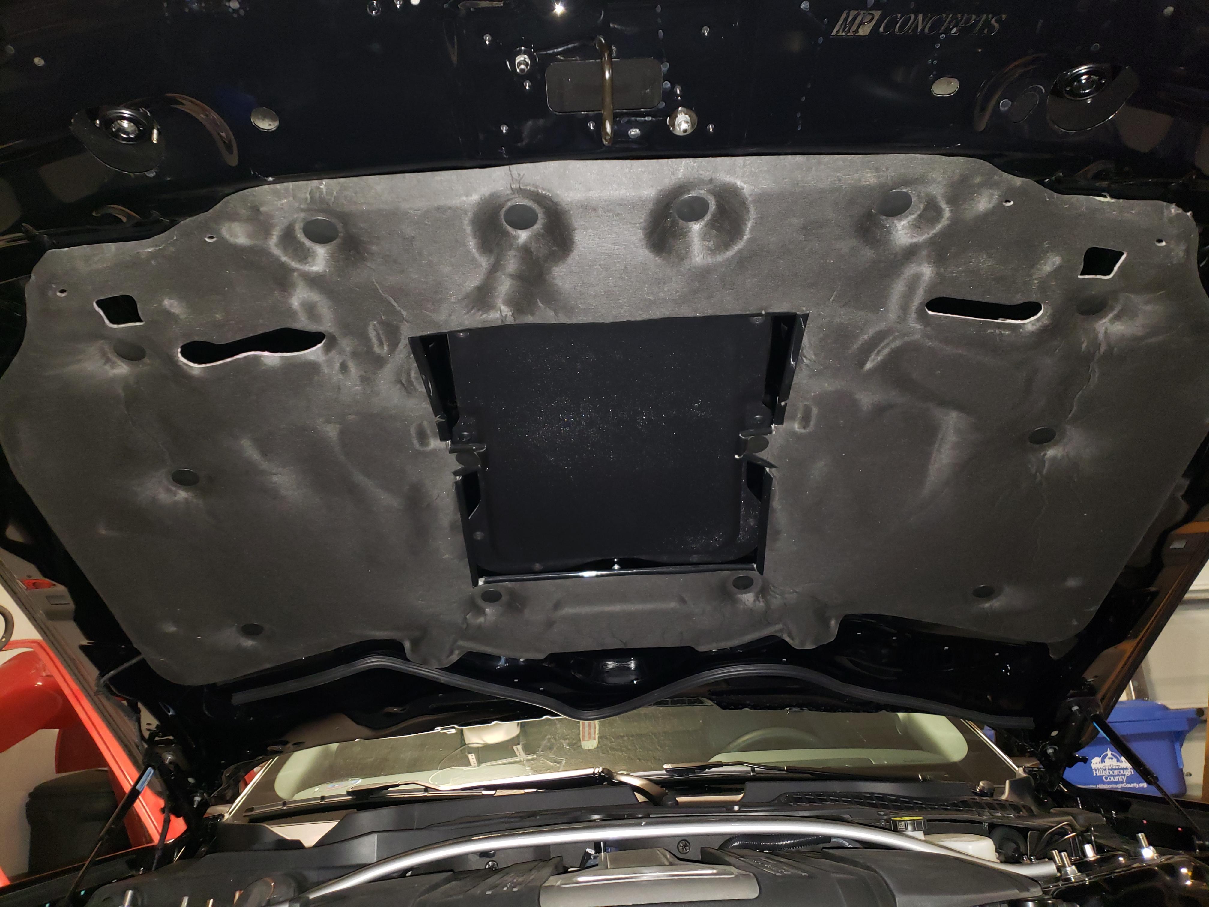 Hood underside completed
