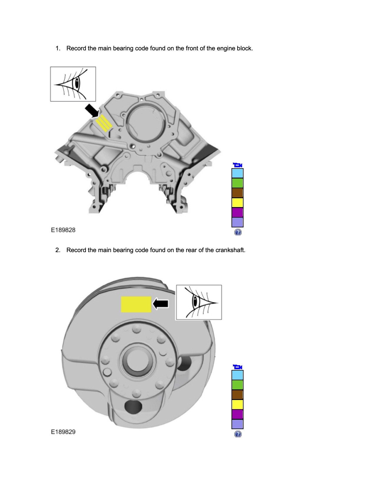 Main bearings 1