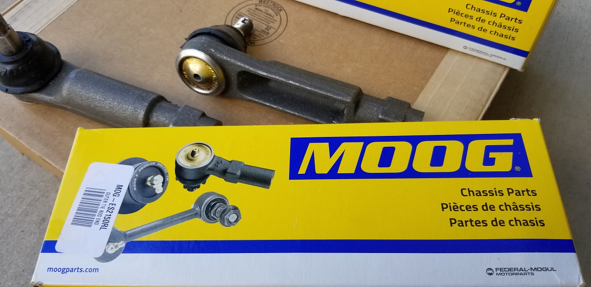 20200603 - I went with these for the simple reason that if the steering arms need cut down a little bit, I can see where exactly.  The one's in the kit do not have the threads exposed and you are blind to the depth of the tie rod.  They are just fine to use.  With the MOOG's, you can see what needs to be trimmed, if anything?  I think others (edwardb) went this route and there was no cutting necessary.
