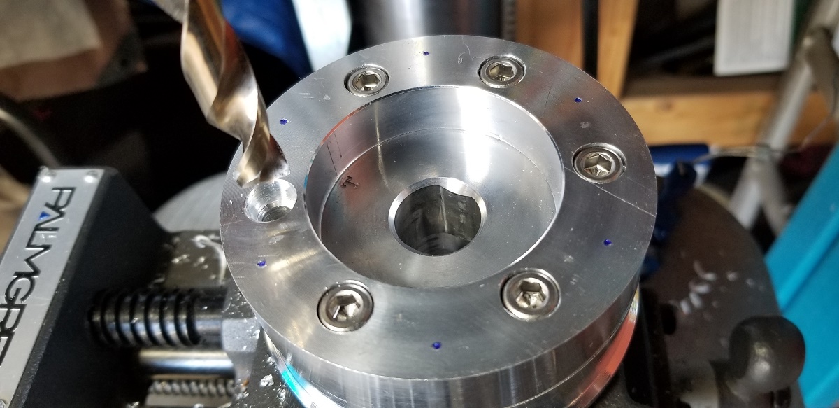 20210317 - Chasing and counter sinking these original bolts holes a .16th/1mil or so deeper.