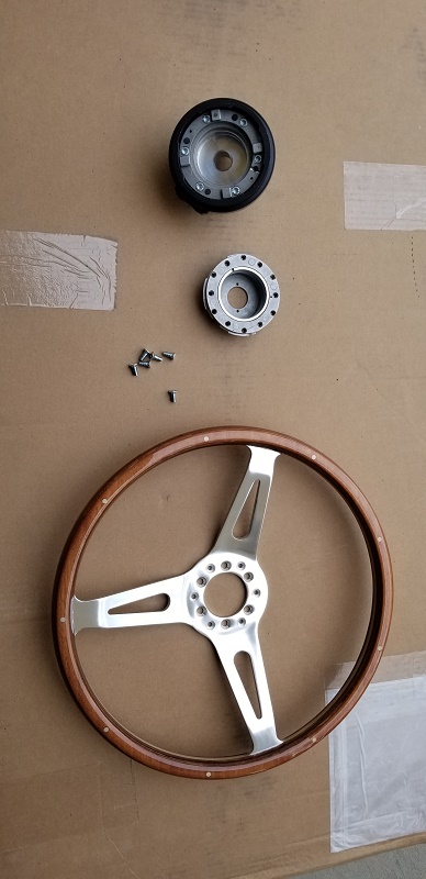 20210323 - Getting prepped to mate the steering wheel with the adapter.