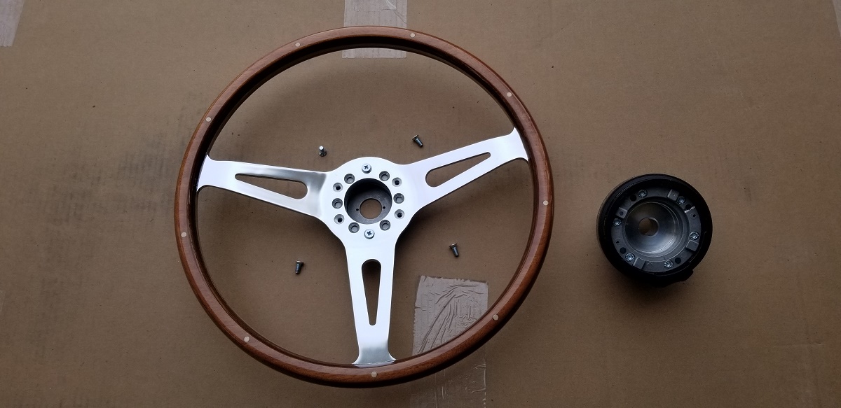20210323 - Putting the wheel on the adapter for the first time.