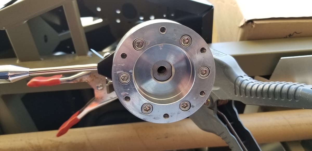 20210408 - A look at the RT hub with the new holes drilled to accept the NRG quick disconnect.