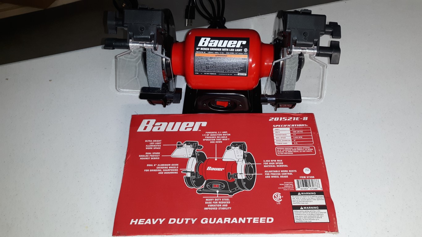 6" Bauer Bench Grinder
Part #57286
$49.99
Harbor Freight