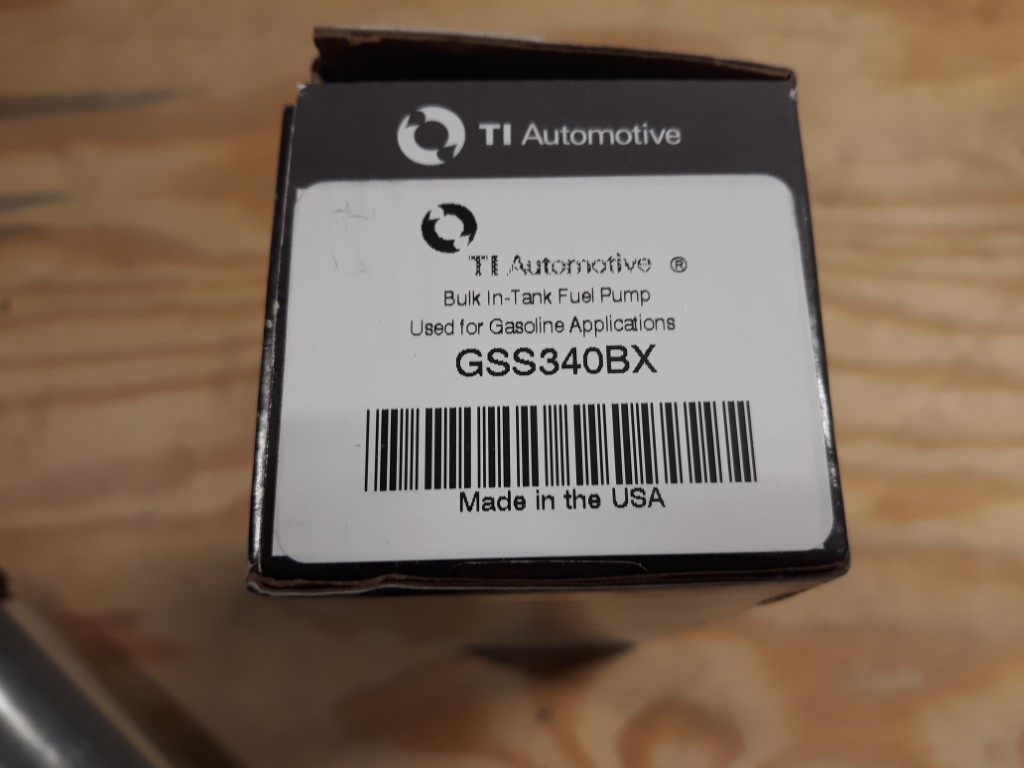 Fuel pump part number on box