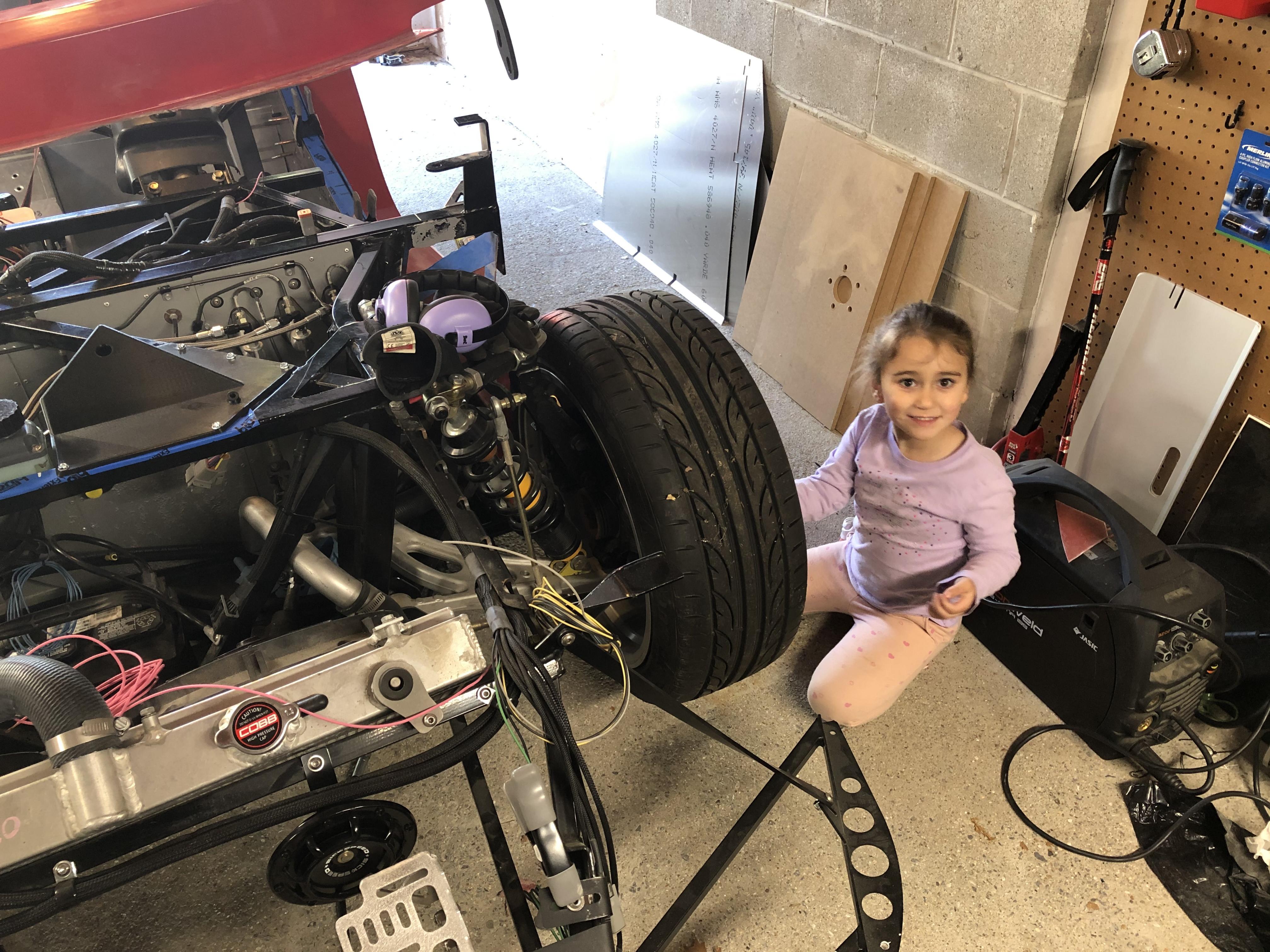 Briella working the tires