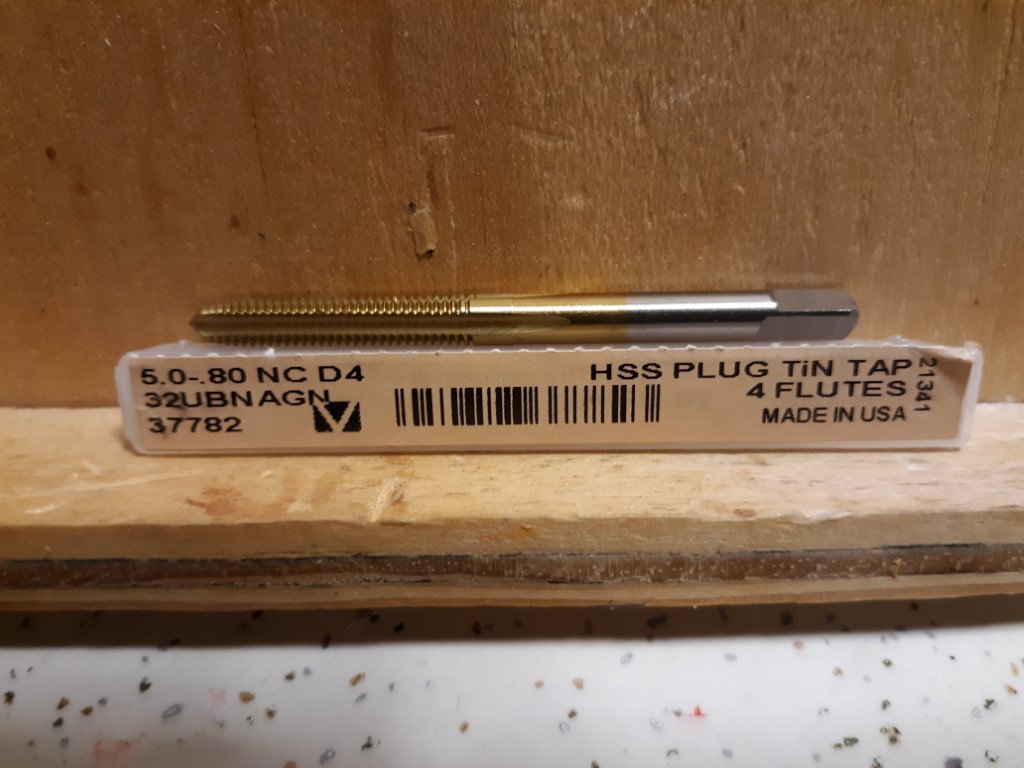 M5 x 0.8mm thread titanium nitride coated high speed steel general purpose tap plug chamfer 7/8" thread length
Part # 26475A73
$10.69
McMaster-Carr
