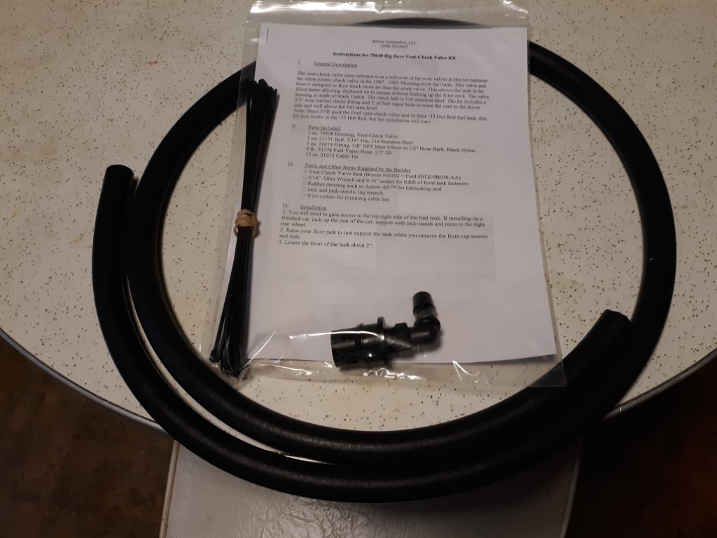 Big Bore Vent Check Valve Kit w/5 ft of hose
Part #70648
$49.00
Breeze Automotive