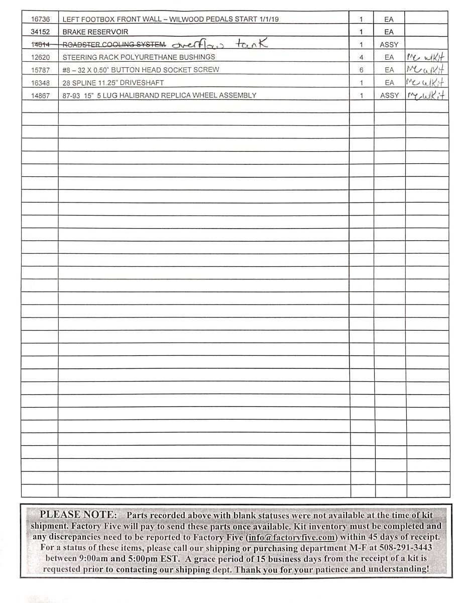 Parts Order List   POL Page 2c
