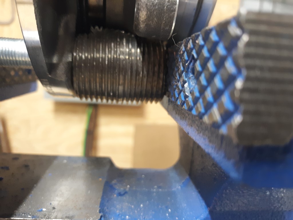 stud removal piece in place