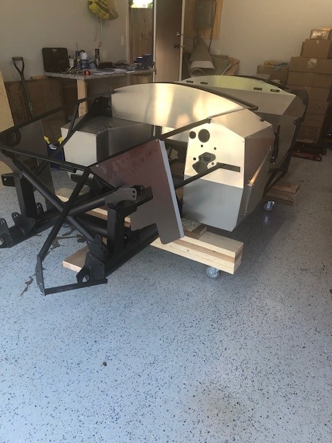 With the body off and offsite the journey of removing the tin begins. First I marked all the panels attached to the chassis and took a lot of photo's of how everything came off.  The FF guys do a pretty good job of positioning the panels but I can see I'll be making some alignment adjustments when I do the re assembly.
