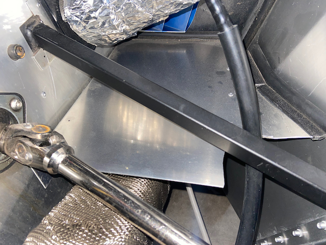 Vent tube/header heat shield - installed