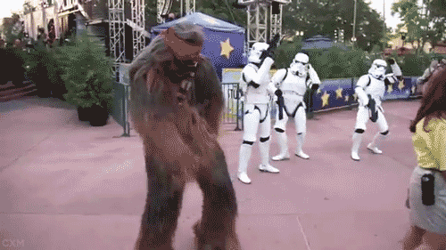A dancing Wookie!