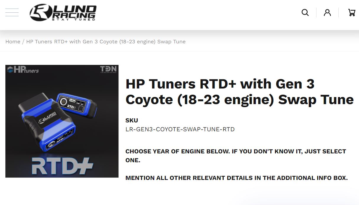 Lund Racing Tune RTD