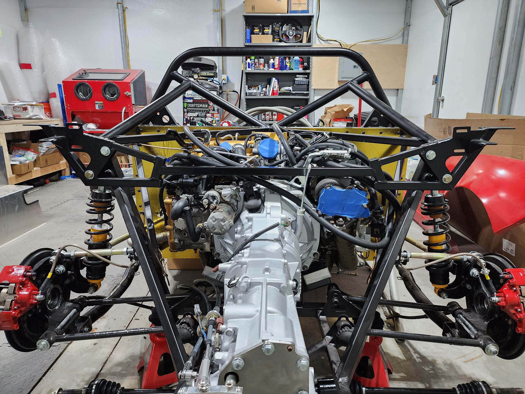 rear engine crossbar installed