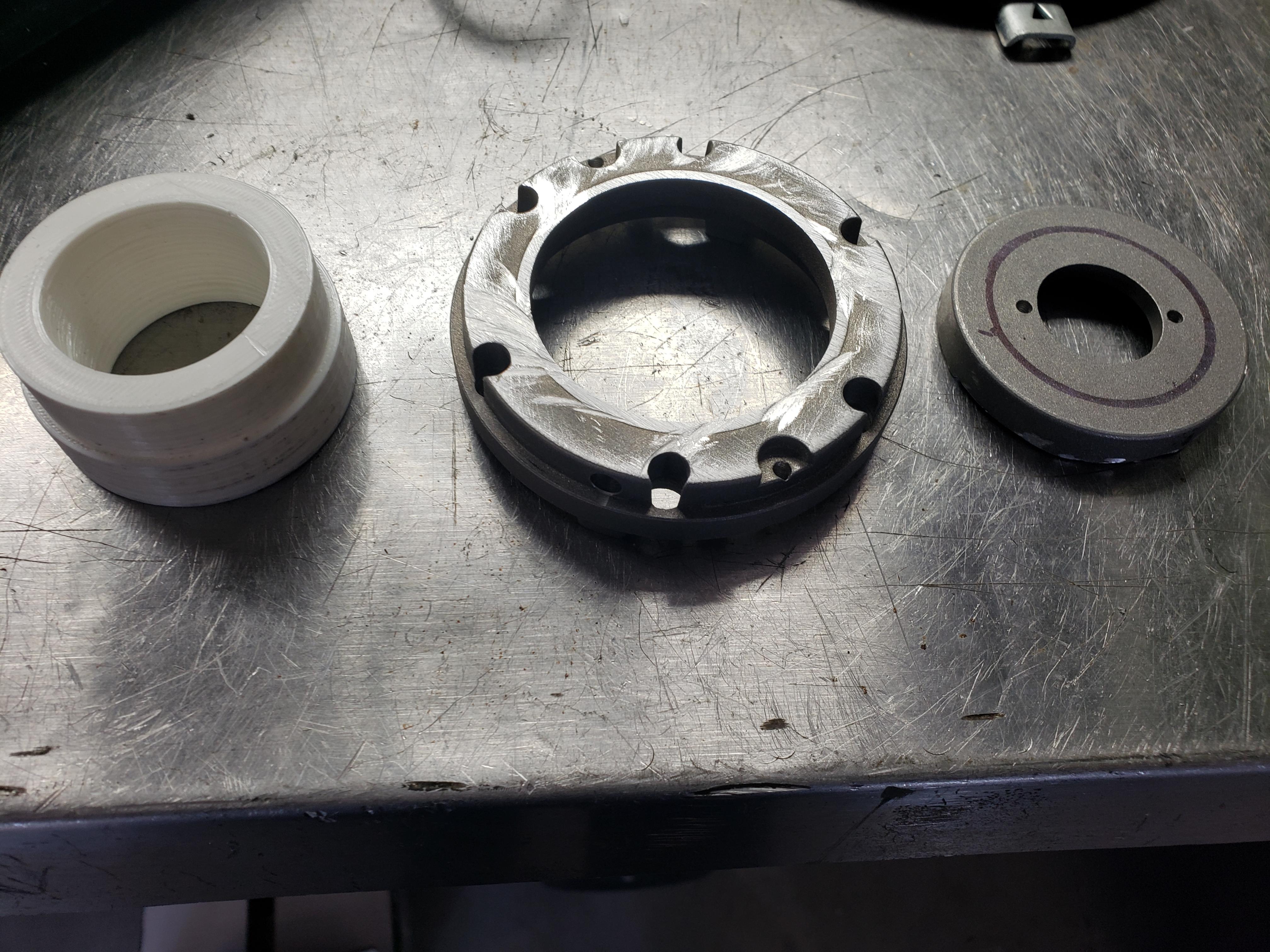 NRG rear half with back lip cut out and ground down, using the plastic jig.