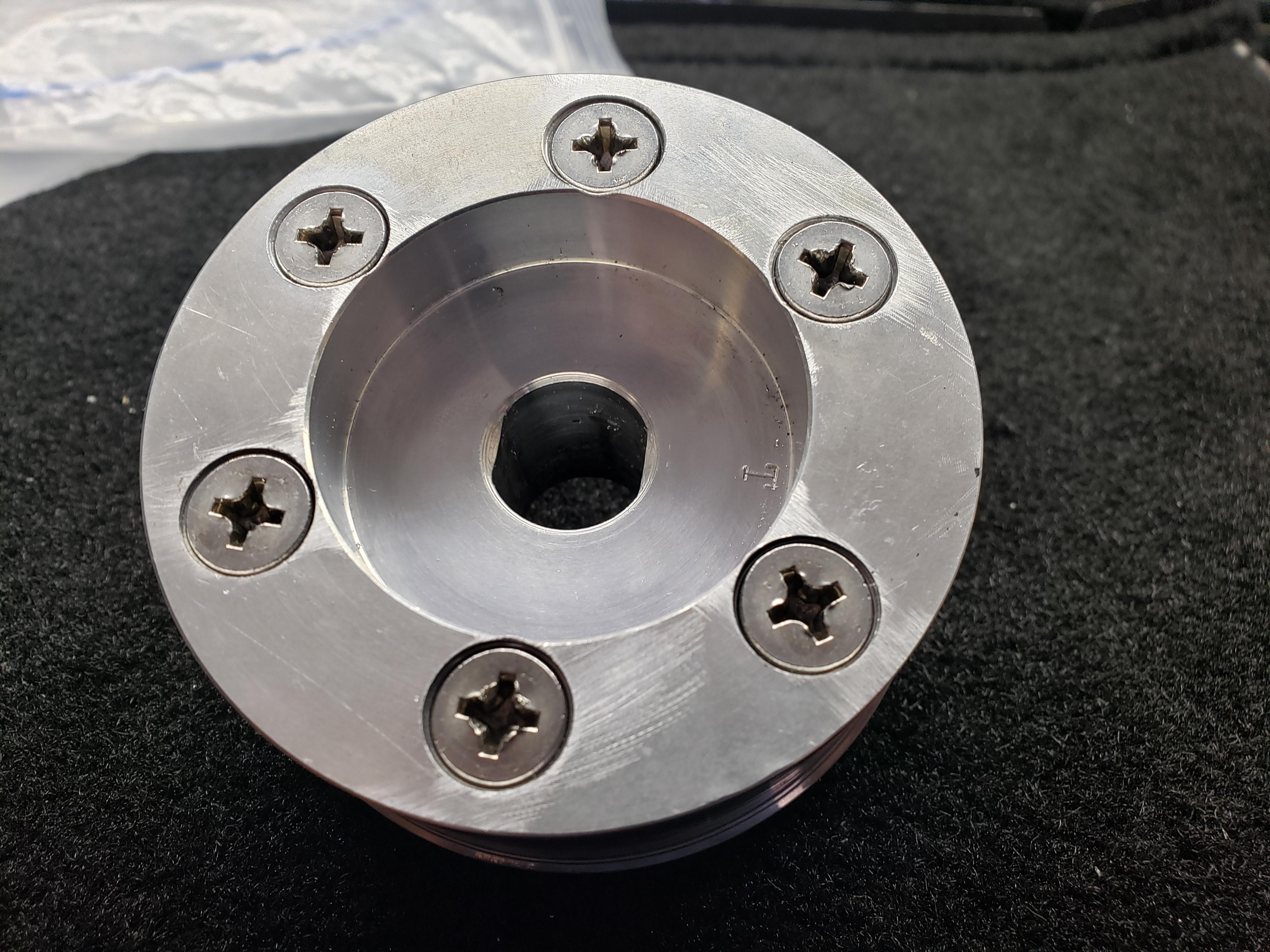 FFR hub attached to RT hub after counter-sinking bolts.