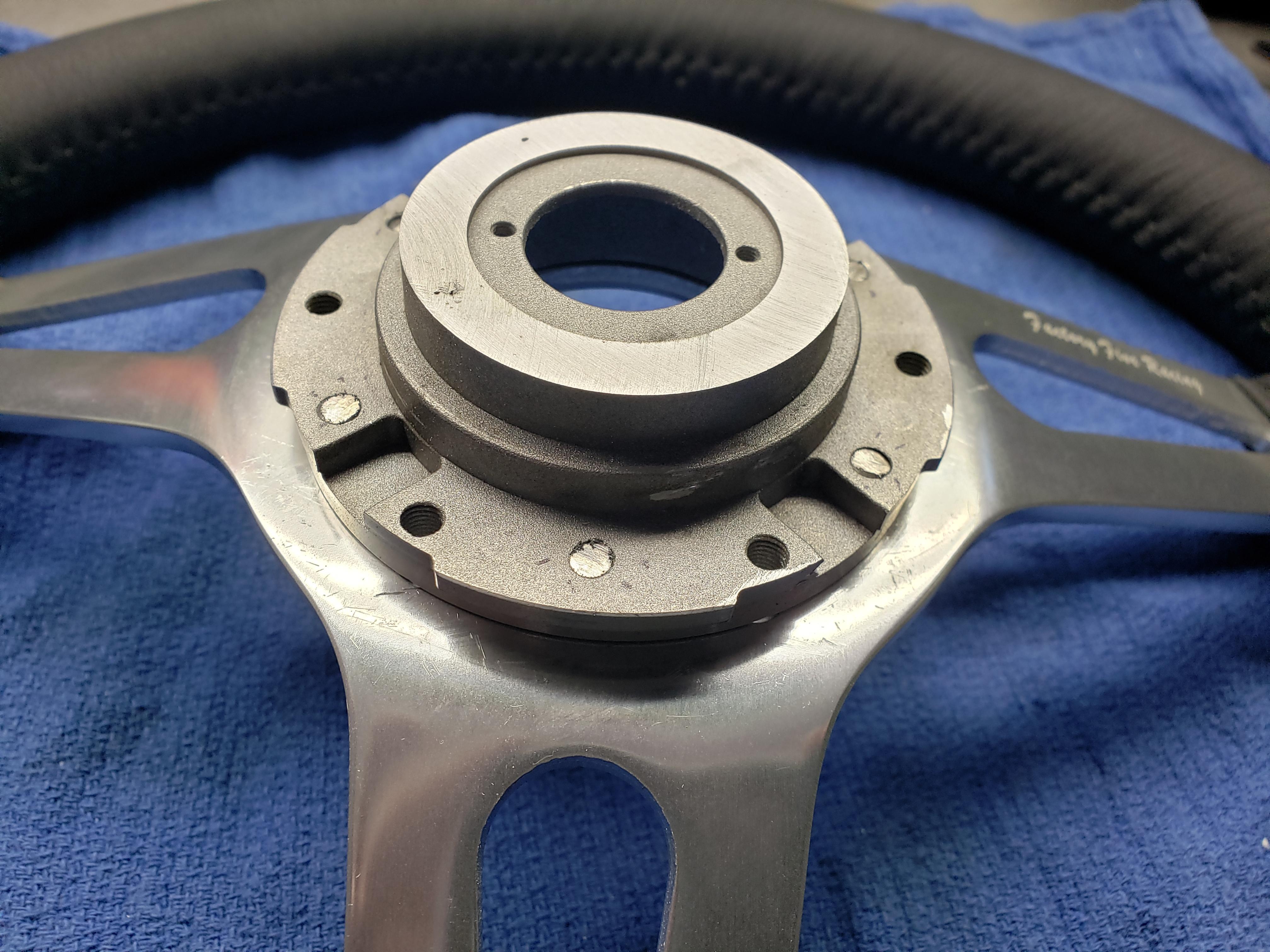 New steering wheel bolts cut flush with the hub