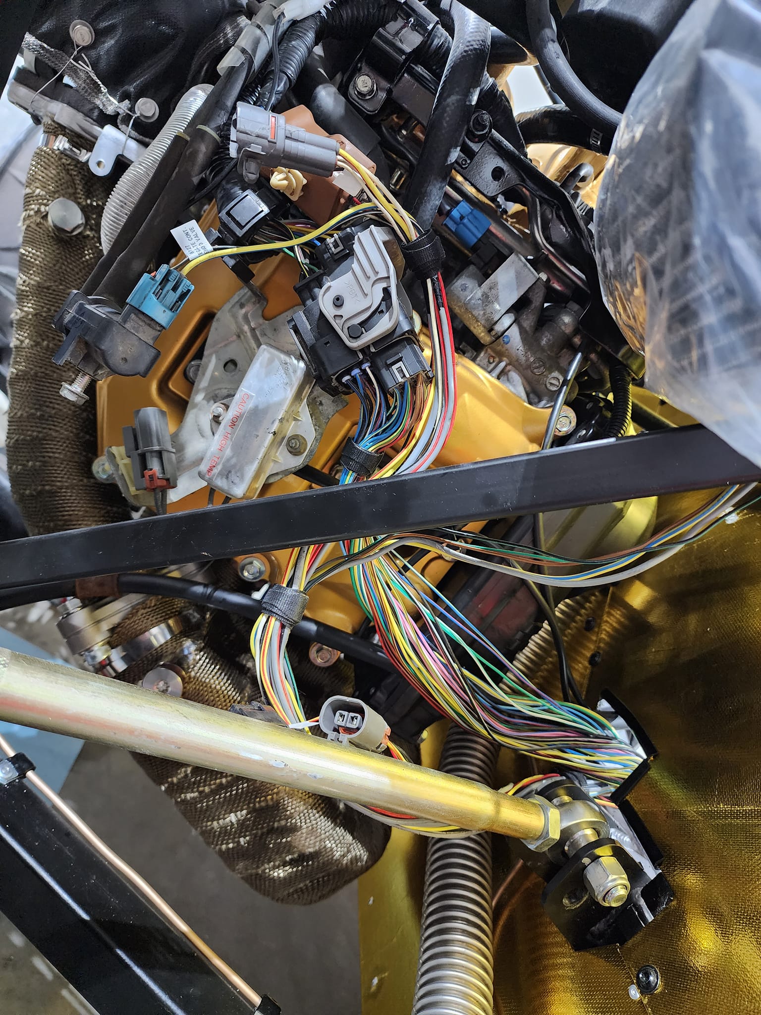 engine wiring harness connected
