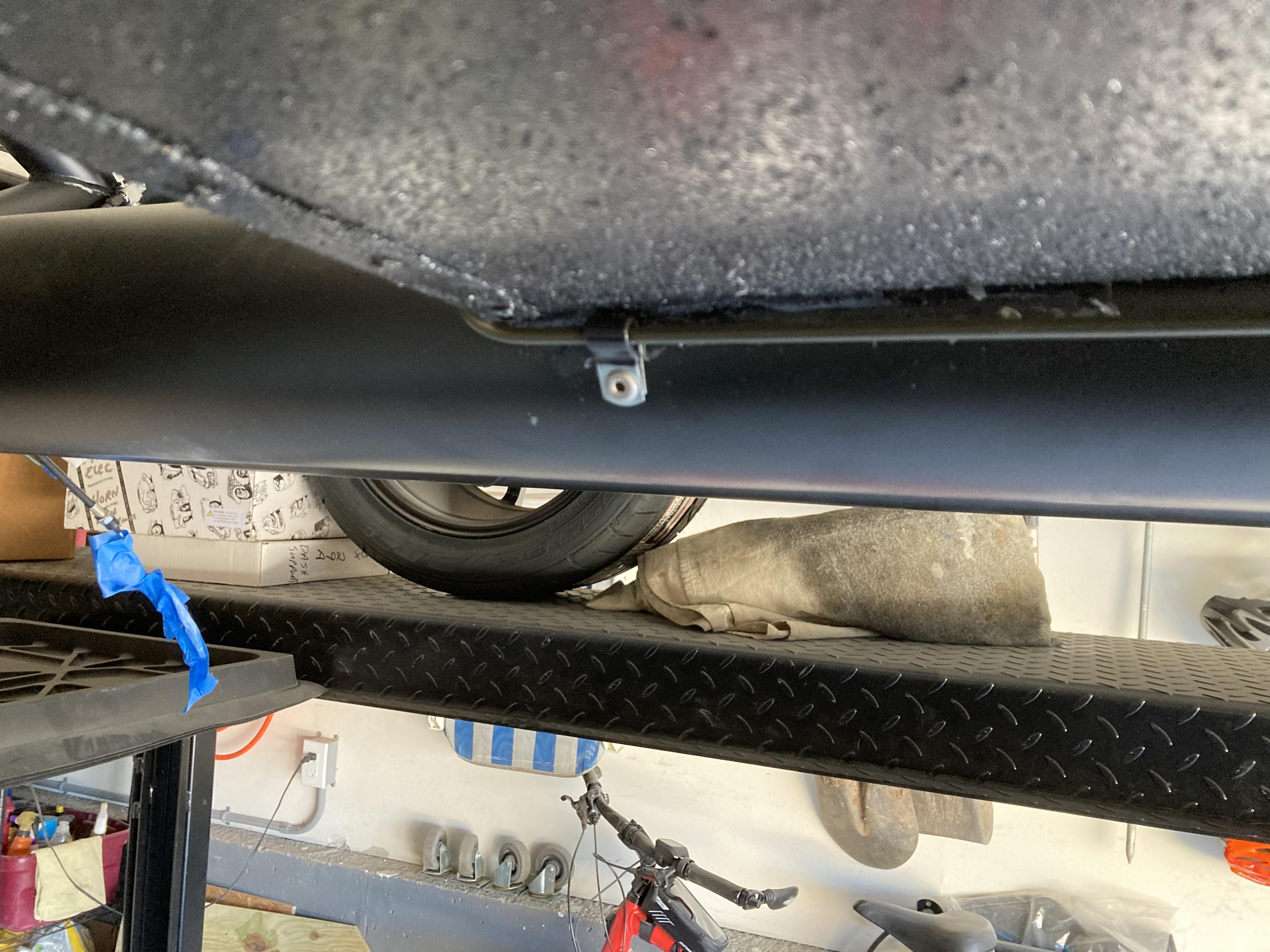 rear brake line along frame rail
