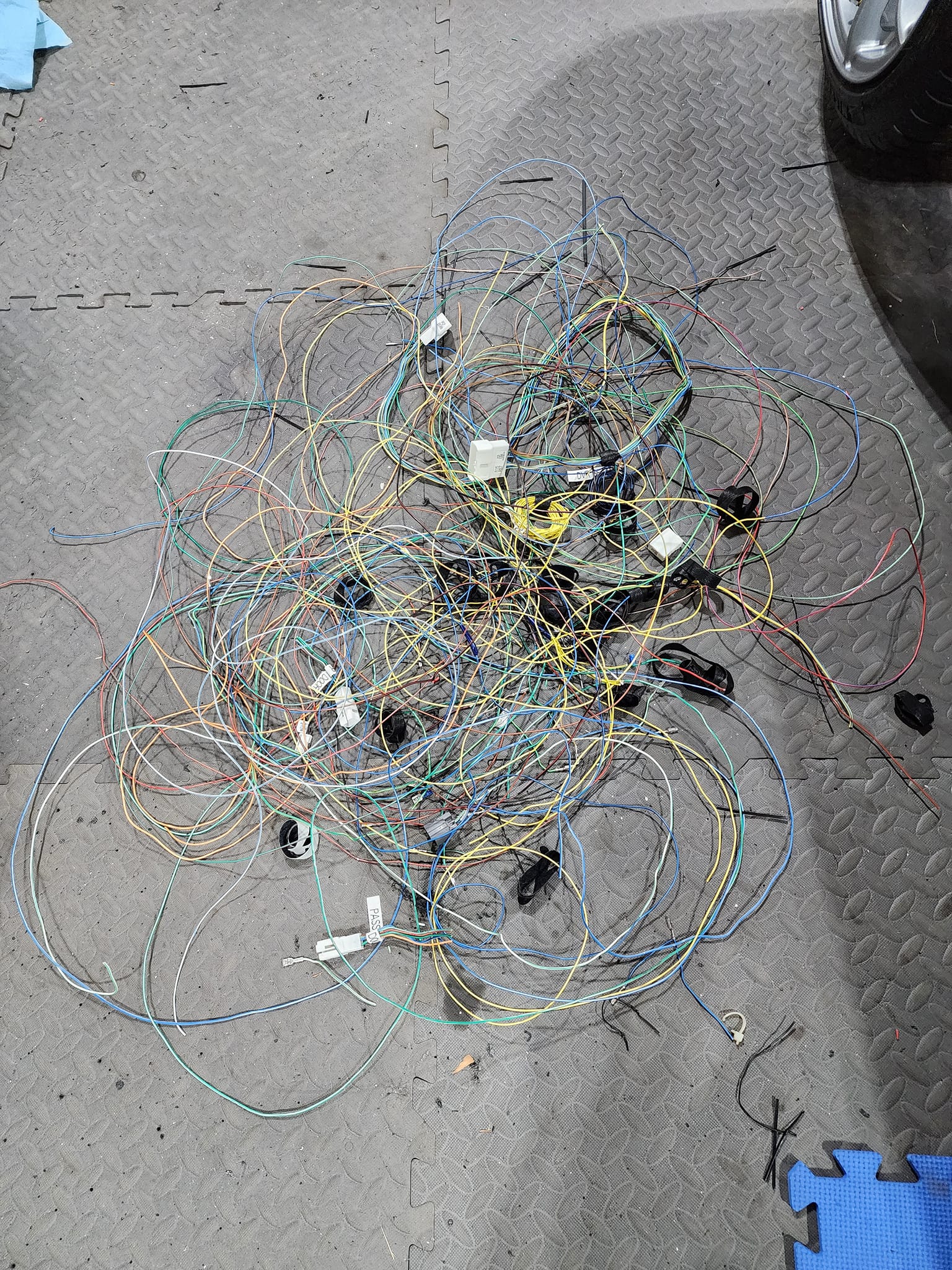 wiring on the floor