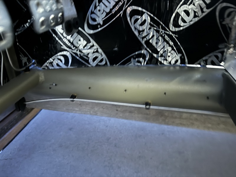 Prior to any work and was thinking about how to close and seal the gap across the chassis 4"round tube.