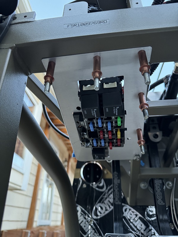 Fuse block drilled and cleco'd. I did add a bracket to support it in the corner.