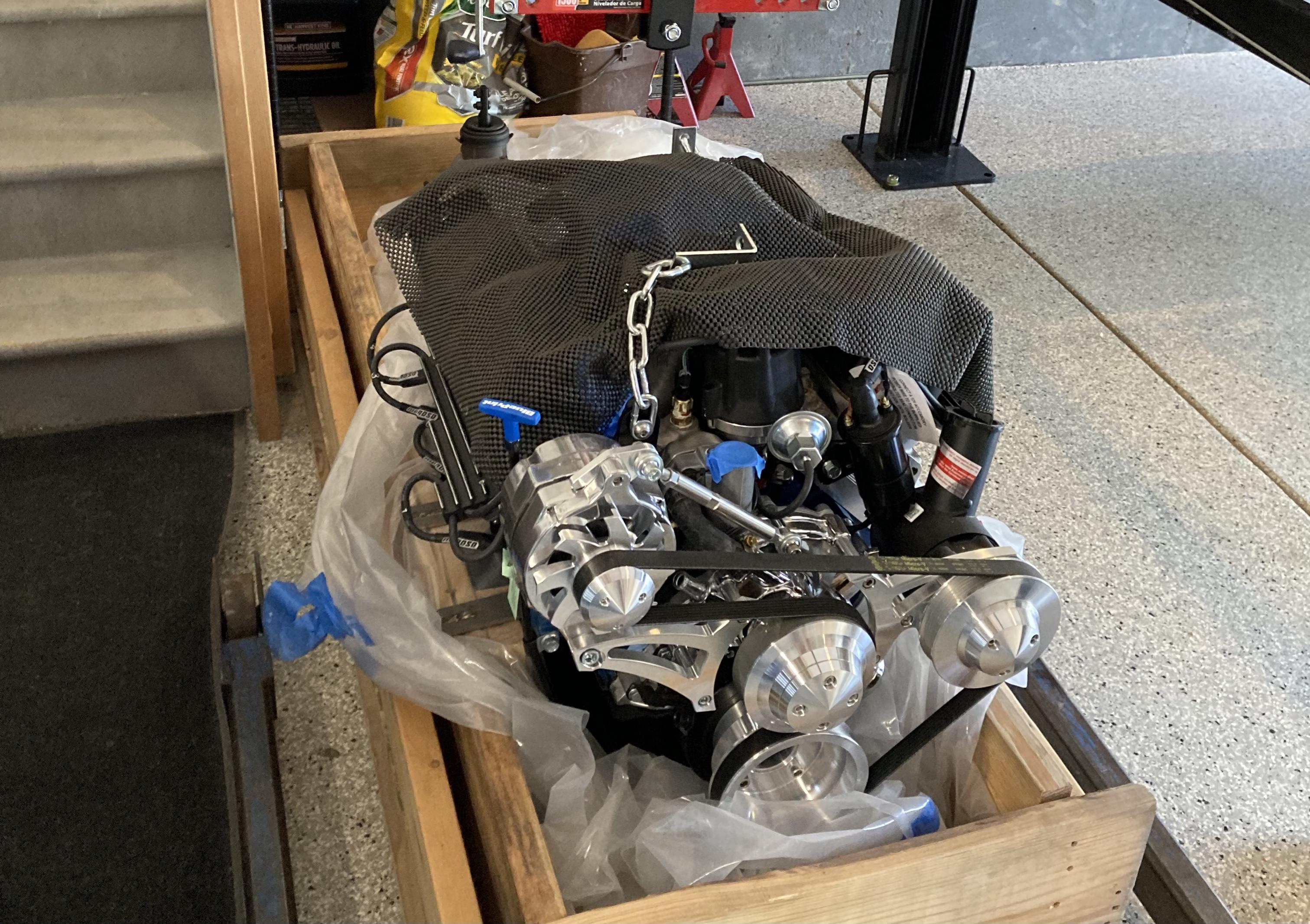 engine in crate