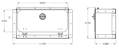 Sheet Metal Glovebox with Non Locking Cam Latch Dimensions