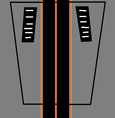 grey orange pins