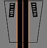 grey orange pins