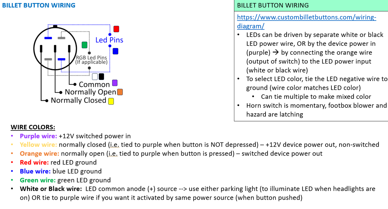 billet button wiring