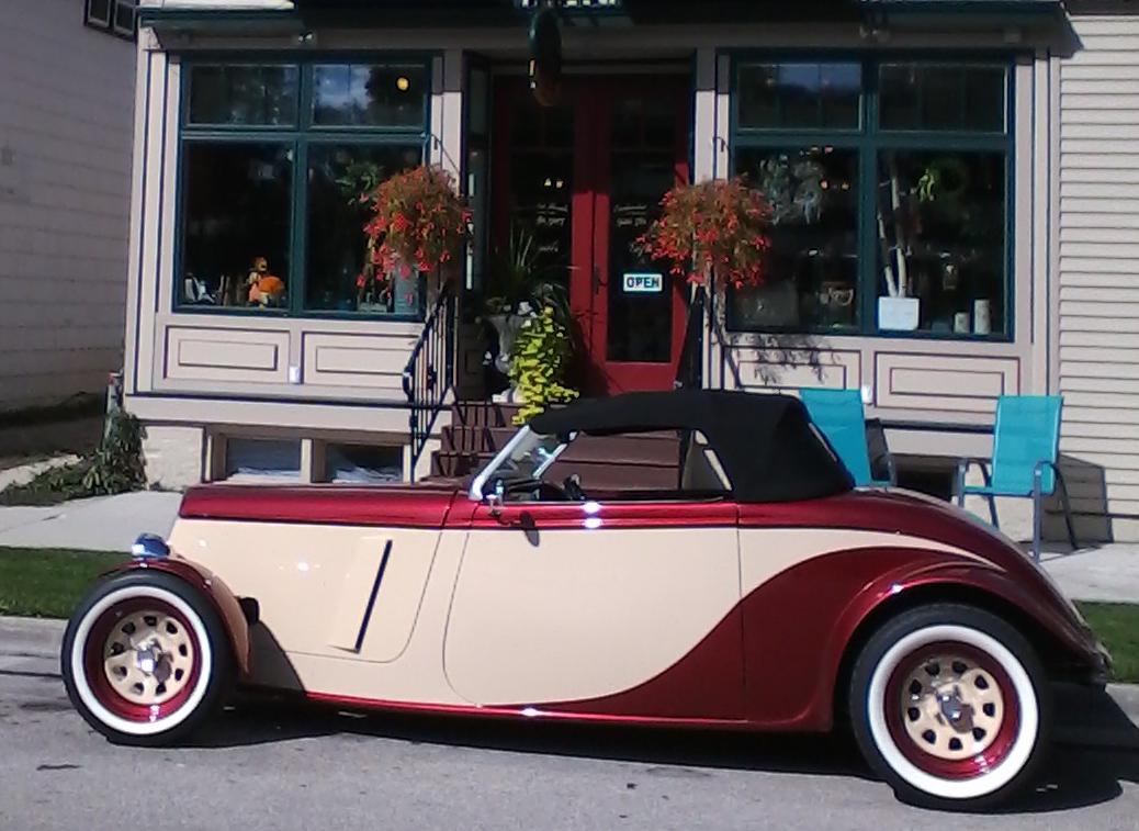 #007 Ragtop,  Elkhart Lake, WI - A sunny Fall day with a 1900s building as backdrop. (September, 2013)