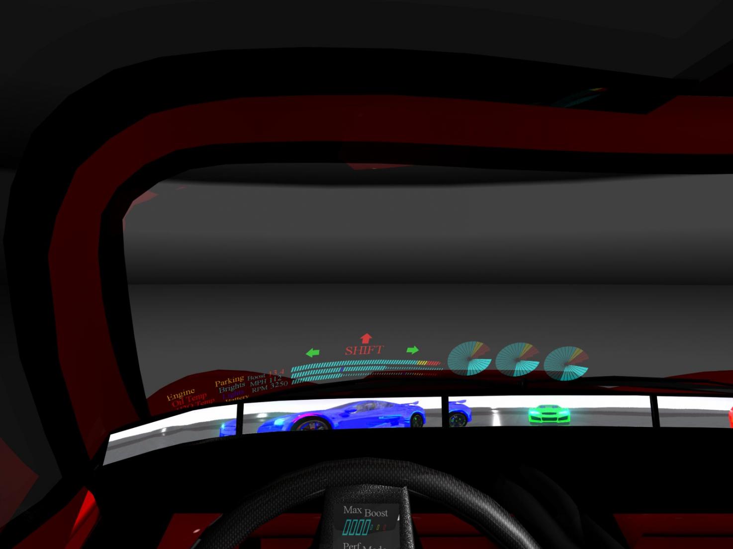 A version of the X12 that does away with all mirrors and instead uses cameras and flatscreens at the bottom of the windshield.  This allows the driver to keep eyes and head forward on both the road and track.